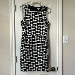 J. Cree Black and White Patterned Professional Dress Size 8